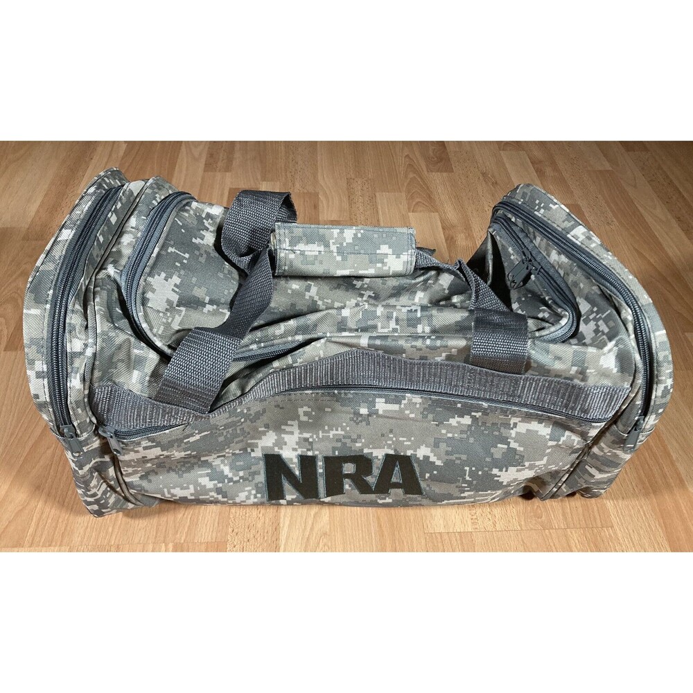 NRA Embroidered Camouflage Overnight Tote Duffel Weekender Canvas Bag • NWOT •